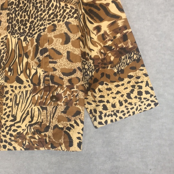 WESTBOUND WOMAN 100% Natural Cotton Animal Print Safari Style Zip Up Y2K Shacket - Picture 6 of 16